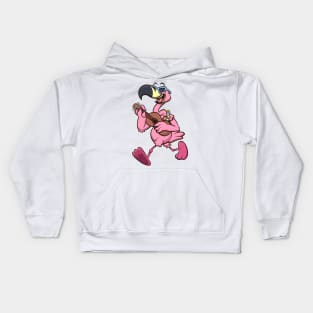 Flamingo Playing Guitar Kids Hoodie